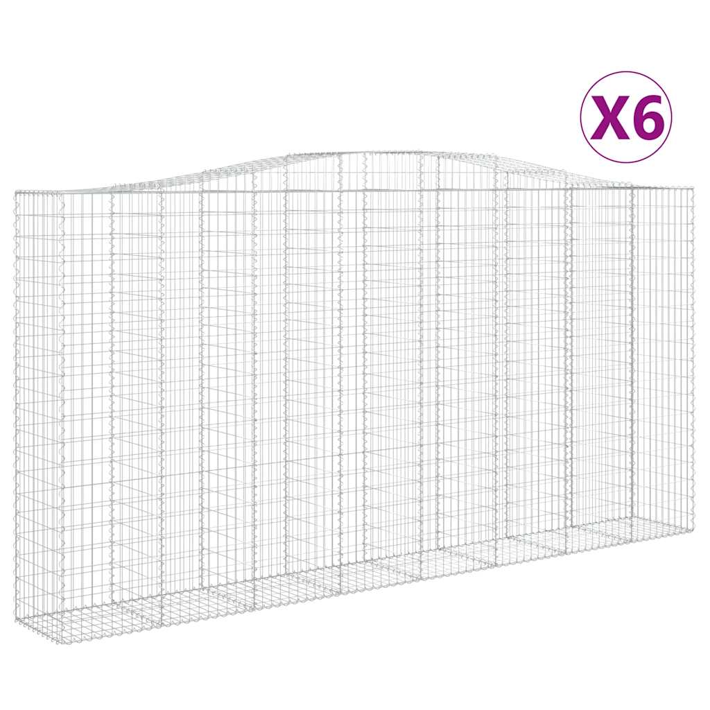 Cesti Gabbioni ad Arco 6 pz 400x50x200/220 cm Ferro Zincato