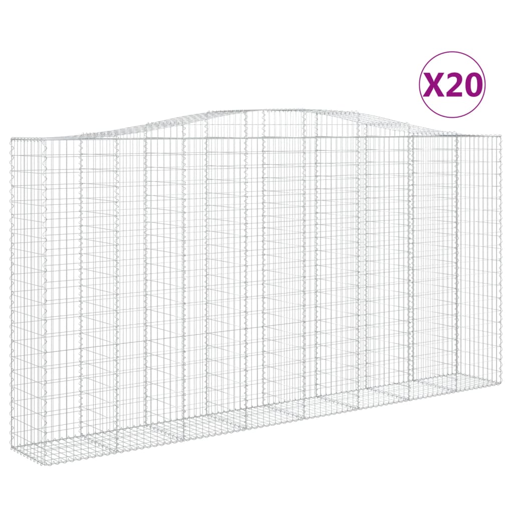 Cesti Gabbioni ad Arco 20 pz 400x50x200/220 cm Ferro Zincato