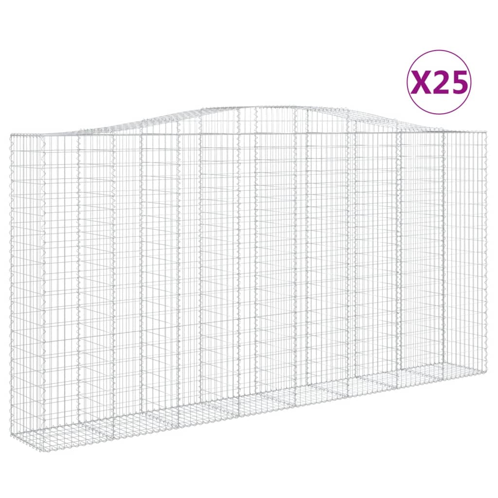 Cesti Gabbioni ad Arco 25 pz 400x50x200/220 cm Ferro Zincato