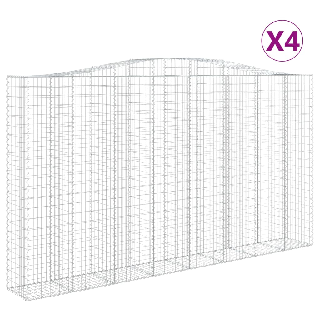 Cesti Gabbioni ad Arco 4 pz 400x50x220/240 cm Ferro Zincato