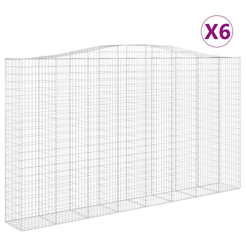Cesti Gabbioni ad Arco 6 pz 400x50x220/240 cm Ferro Zincato