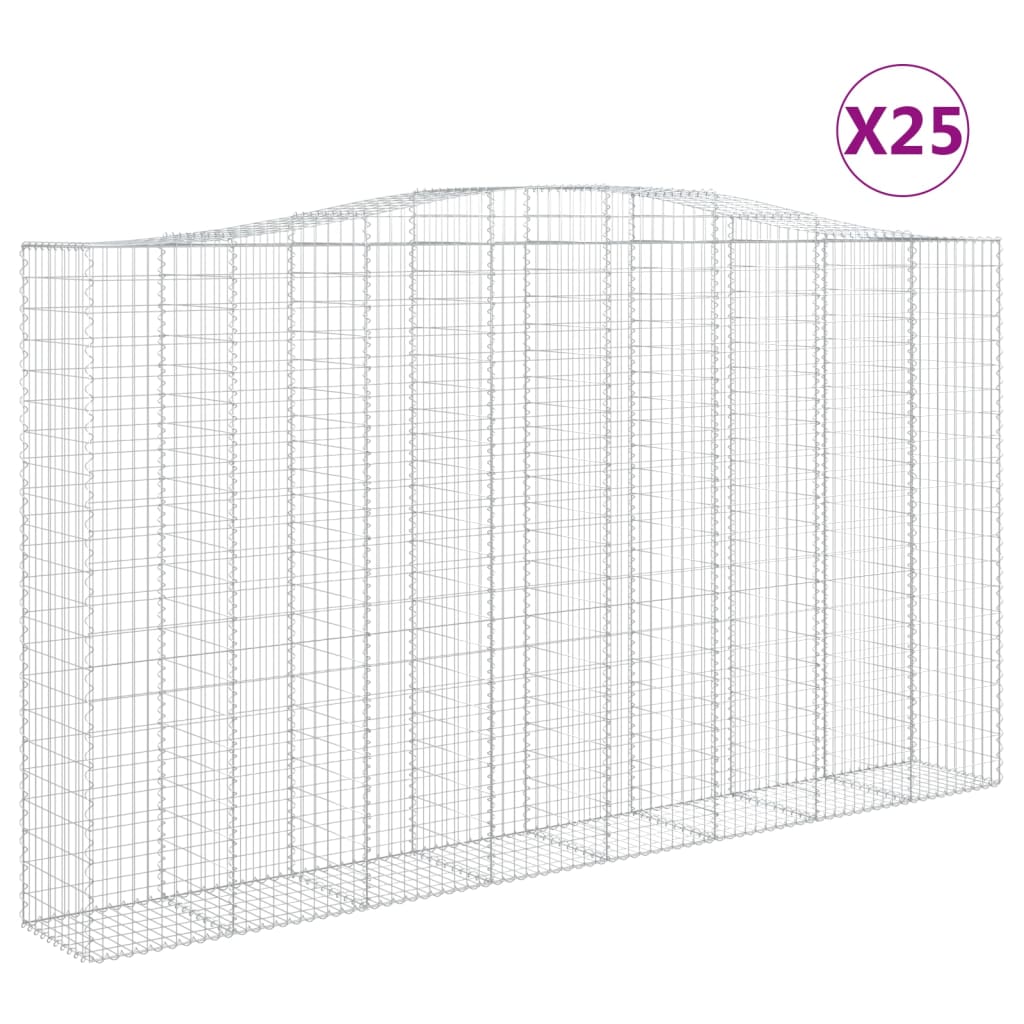 Cesti Gabbioni ad Arco 25 pz 400x50x220/240 cm Ferro Zincato