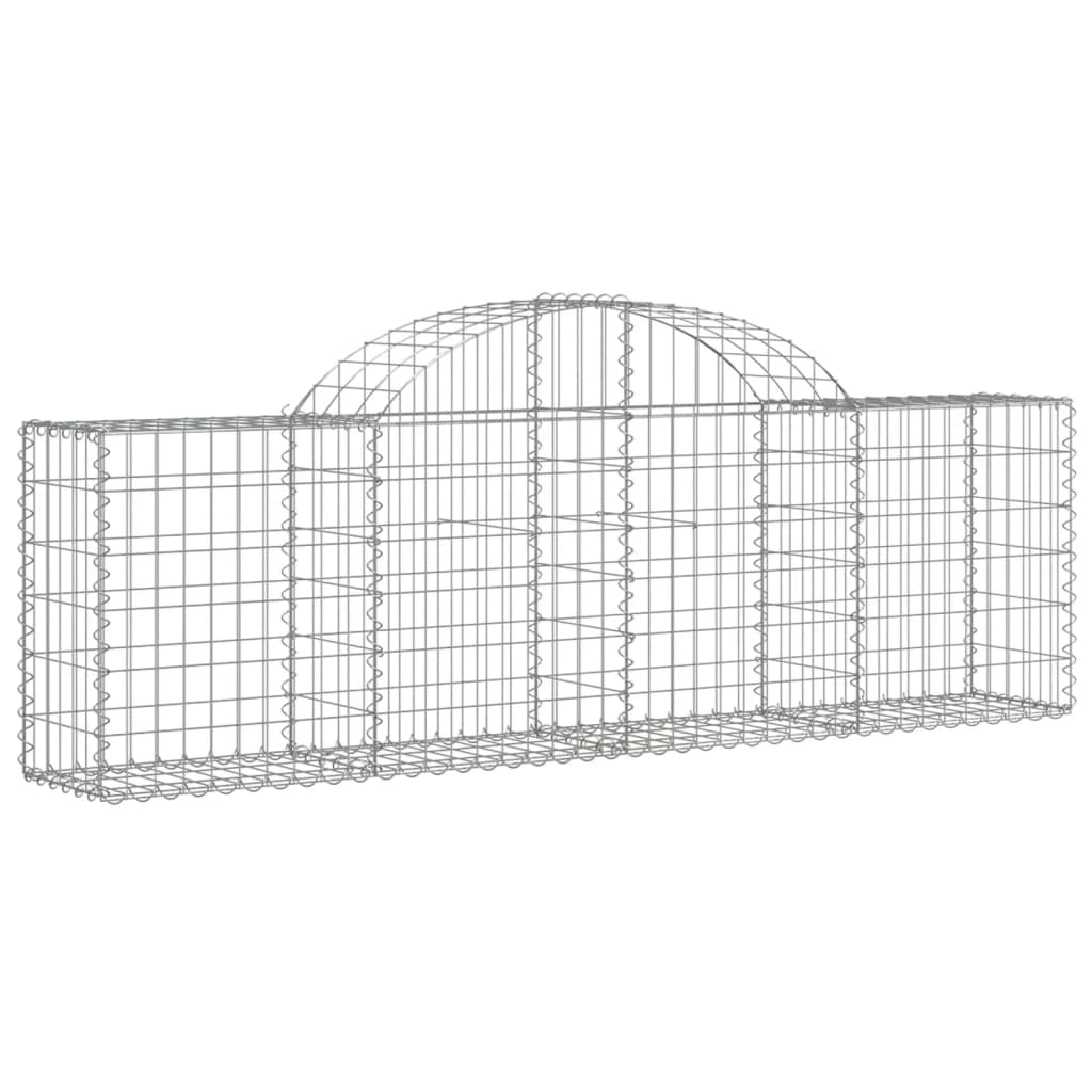 Cesti Gabbioni ad Arco 5 pz 200x30x60/80 cm Ferro Zincato