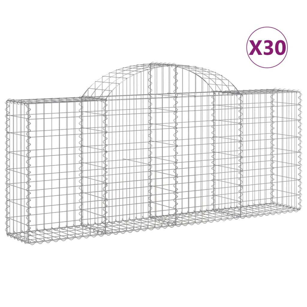 Cesti Gabbioni ad Arco 30 pz 200x30x80/100 cm Ferro Zincato