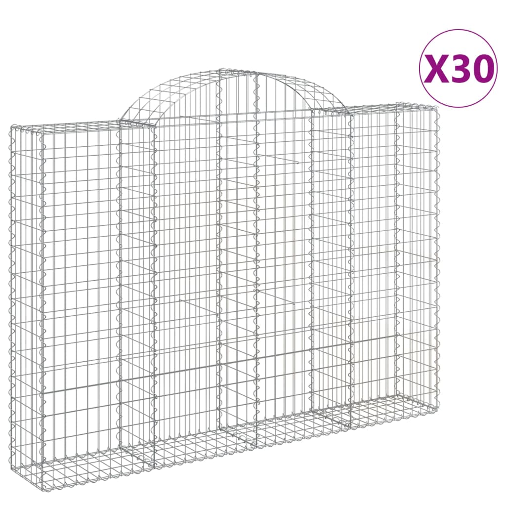 Cesti Gabbioni ad Arco 30 pz 200x30x140/160 cm Ferro Zincato