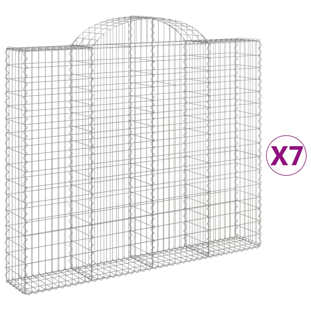 Cesti Gabbioni ad Arco 7 pz 200x30x160/180 cm Ferro Zincato