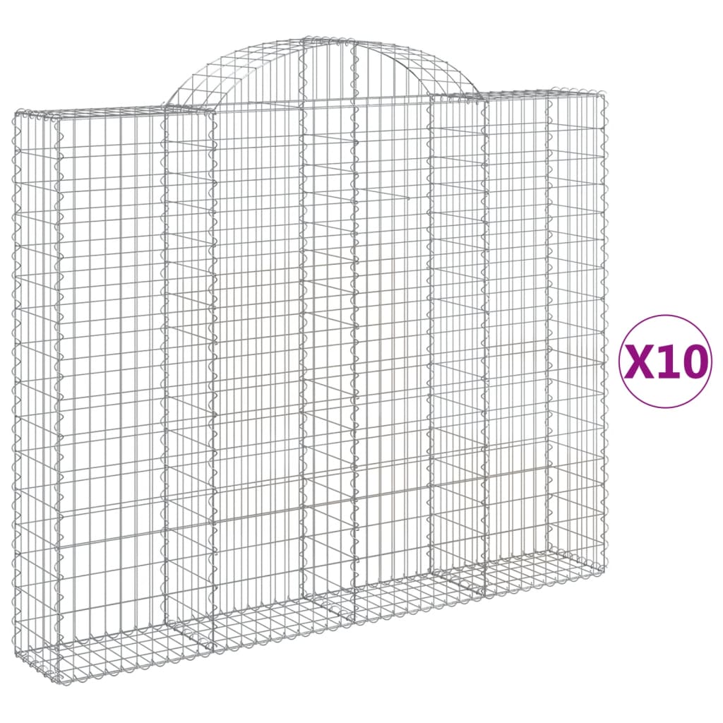 Cesti Gabbioni ad Arco 10 pz 200x30x160/180 cm Ferro Zincato