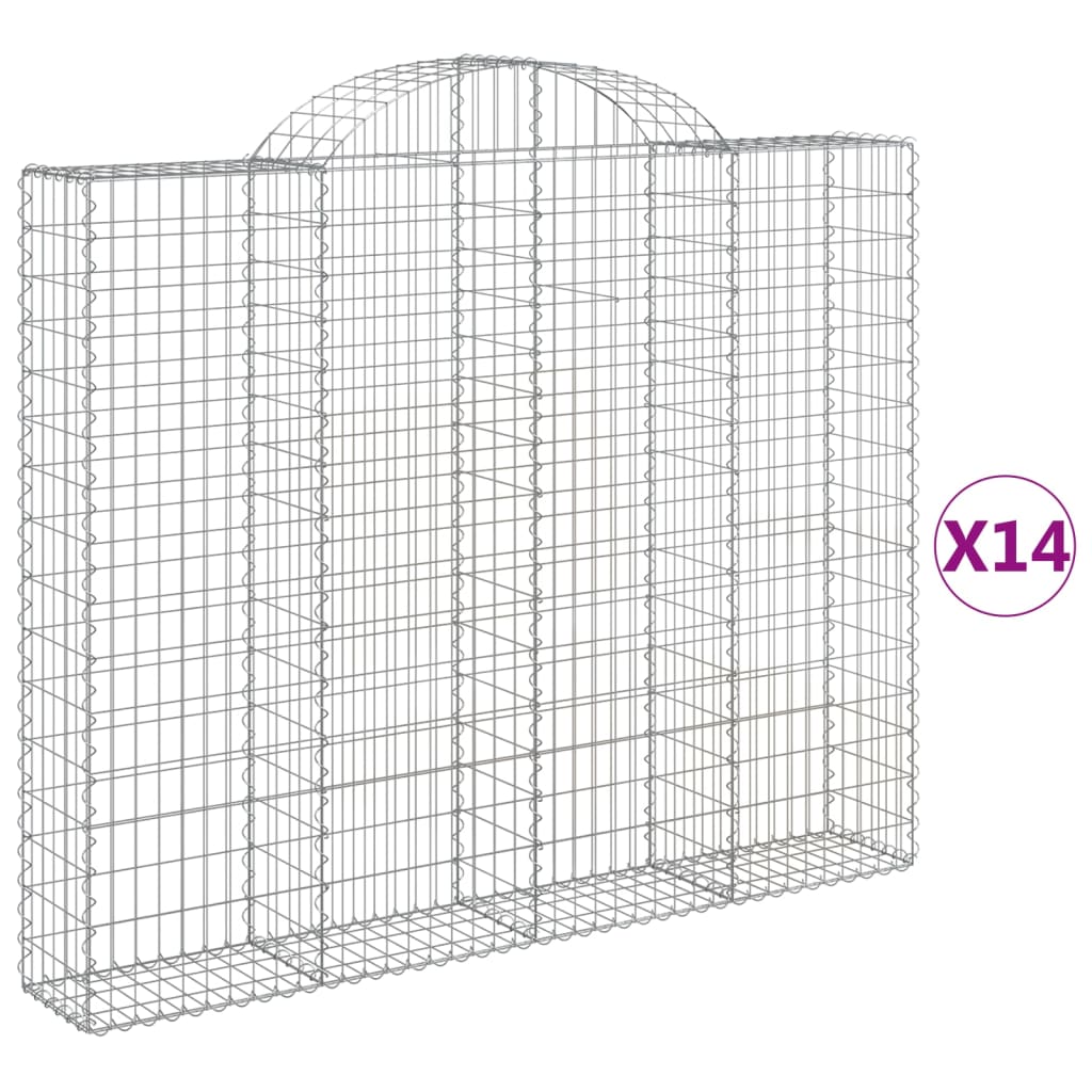 Cesti Gabbioni ad Arco 14 pz 200x30x160/180 cm Ferro Zincato