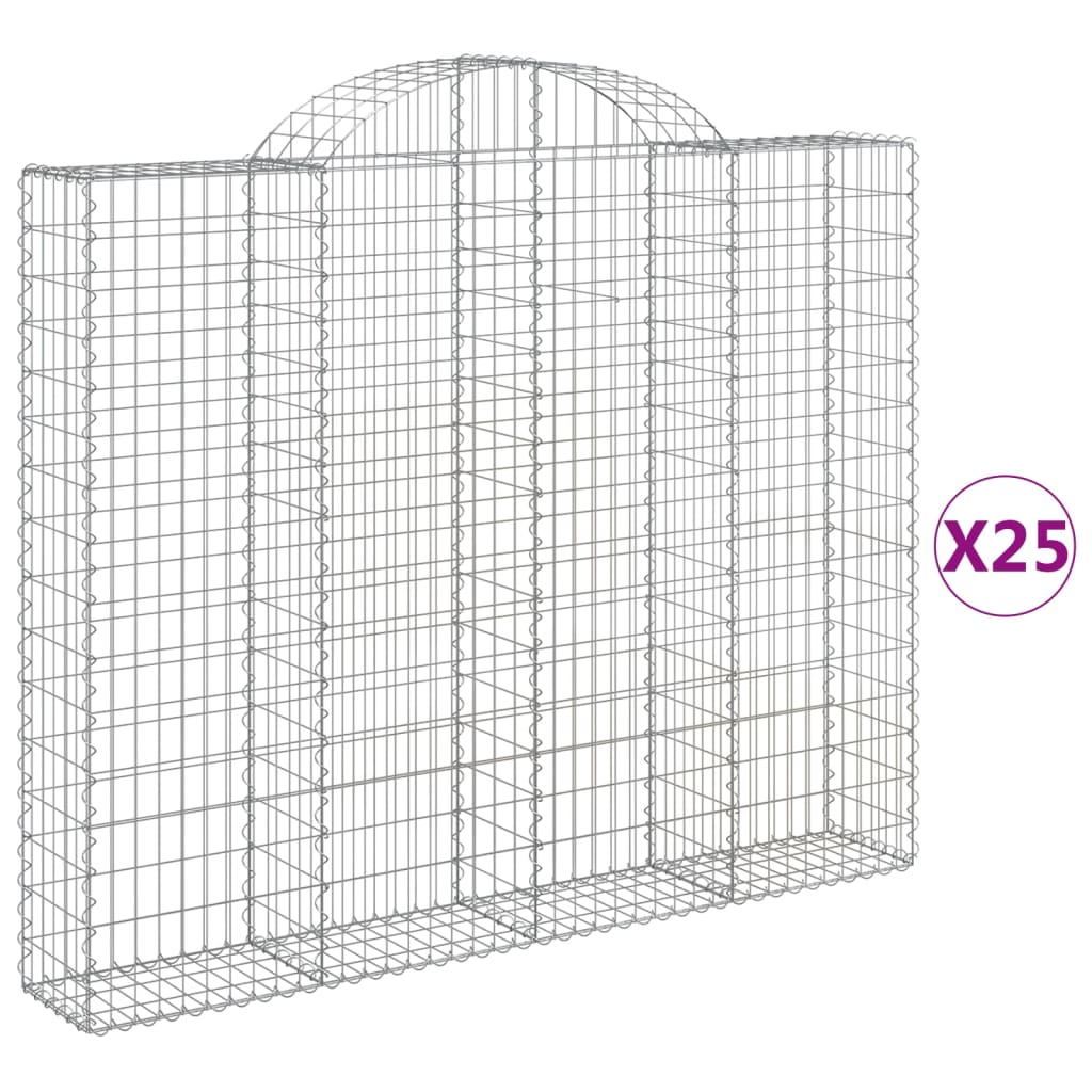 Cesti Gabbioni ad Arco 25 pz 200x30x160/180 cm Ferro Zincato