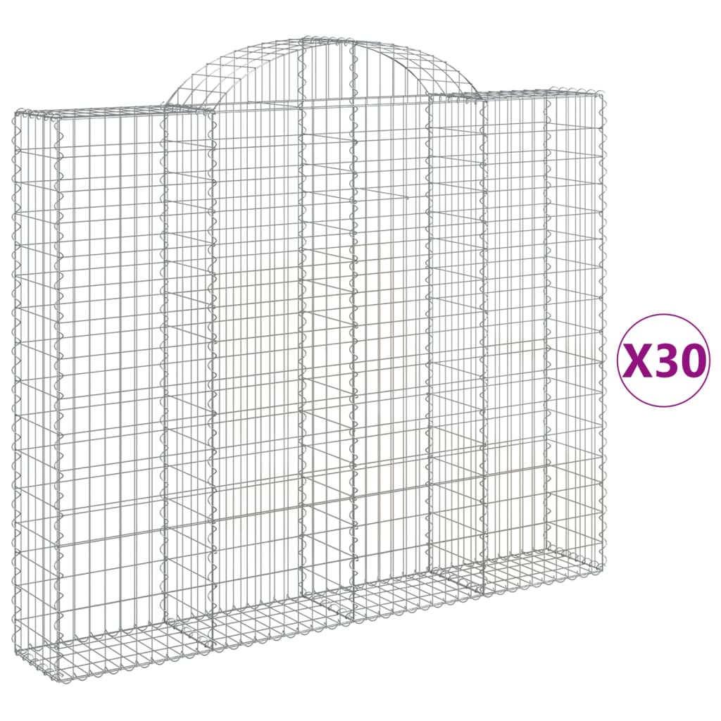 Cesti Gabbioni ad Arco 30 pz 200x30x160/180 cm Ferro Zincato