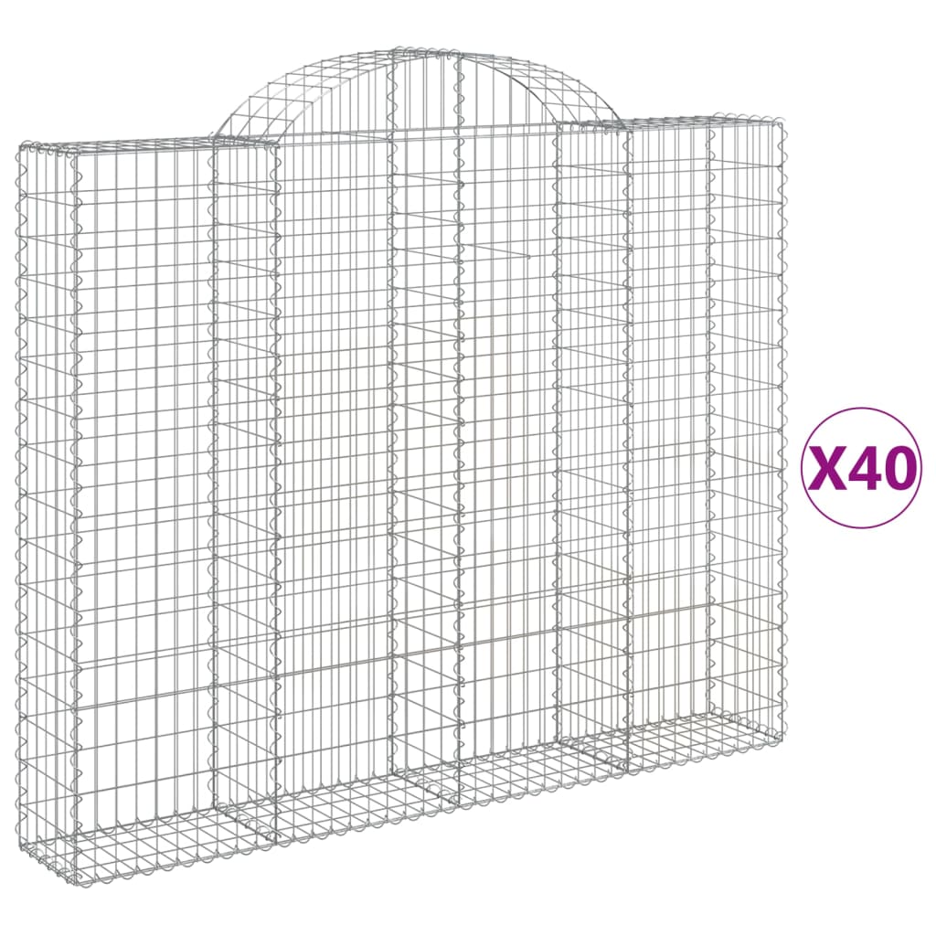 Cesti Gabbioni ad Arco 40 pz 200x30x160/180 cm Ferro Zincato