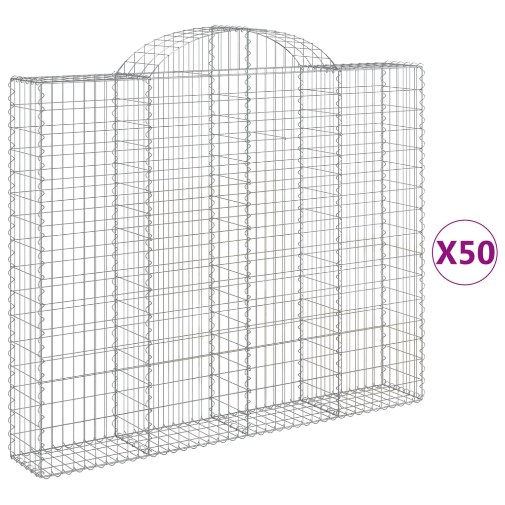 Cesti Gabbioni ad Arco 50 pz 200x30x160/180 cm Ferro Zincato