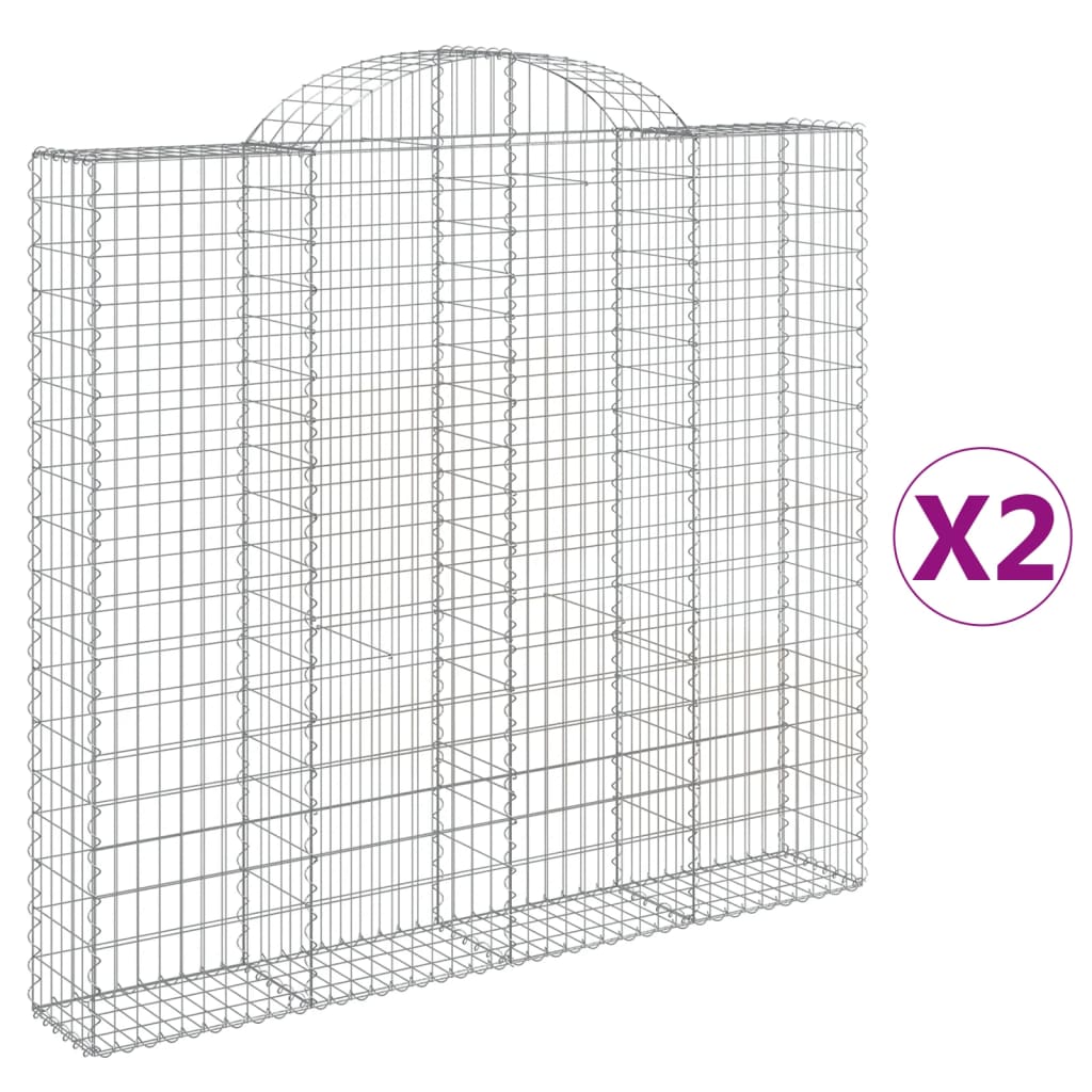 Cesti Gabbioni ad Arco 2 pz 200x30x180/200 cm Ferro Zincato