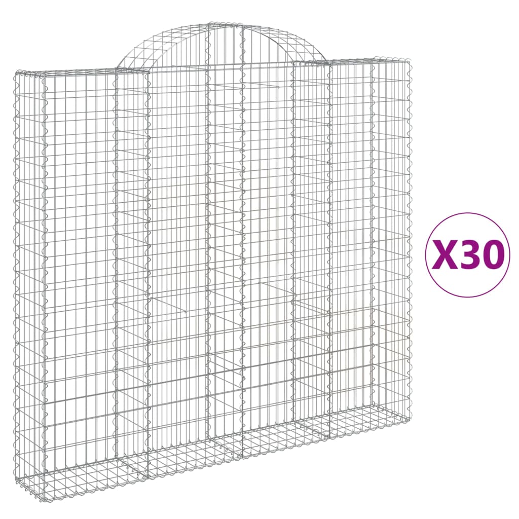 Cesti Gabbioni ad Arco 30 pz 200x30x180/200 cm Ferro Zincato