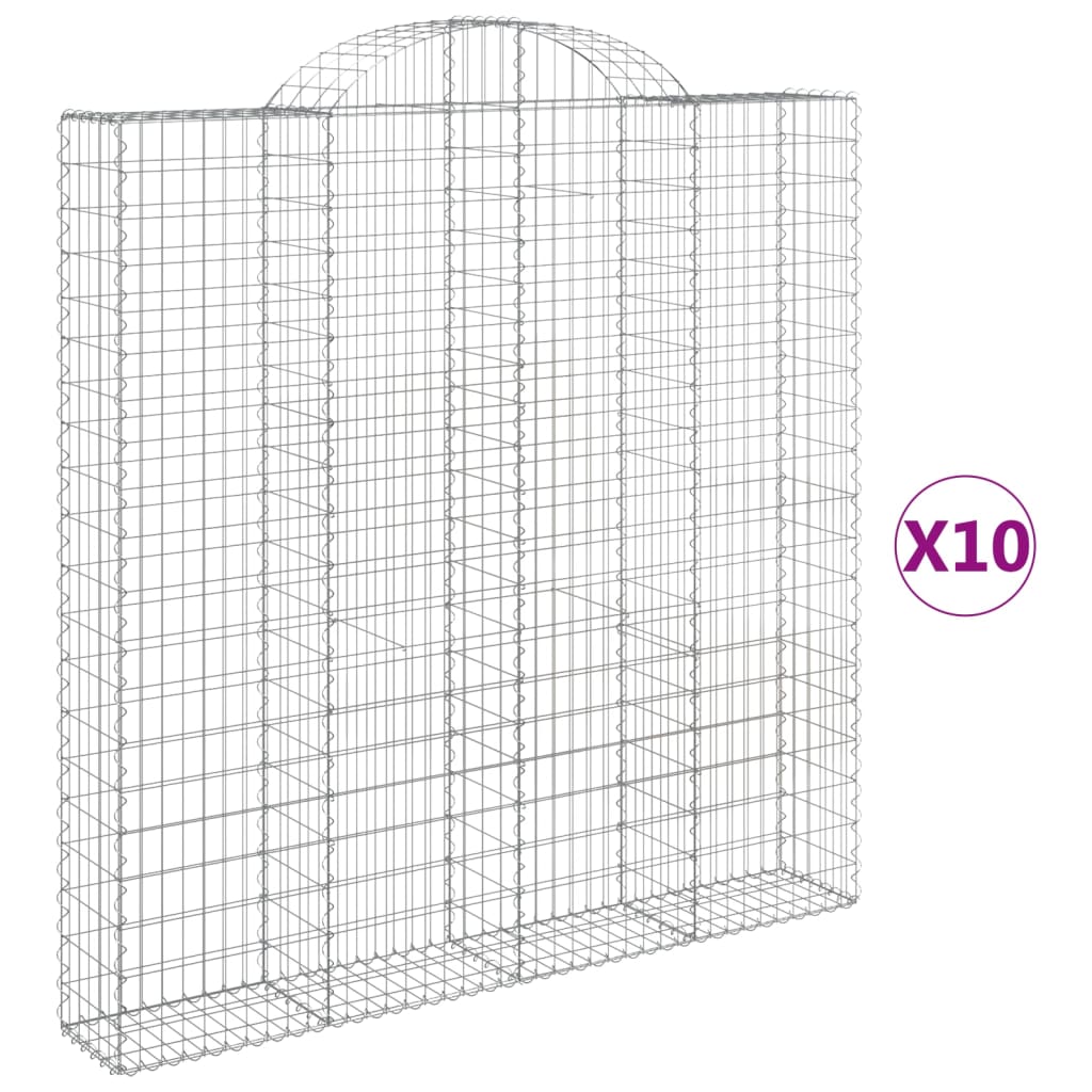 Cesti Gabbioni ad Arco 10 pz 200x30x200/220 cm Ferro Zincato