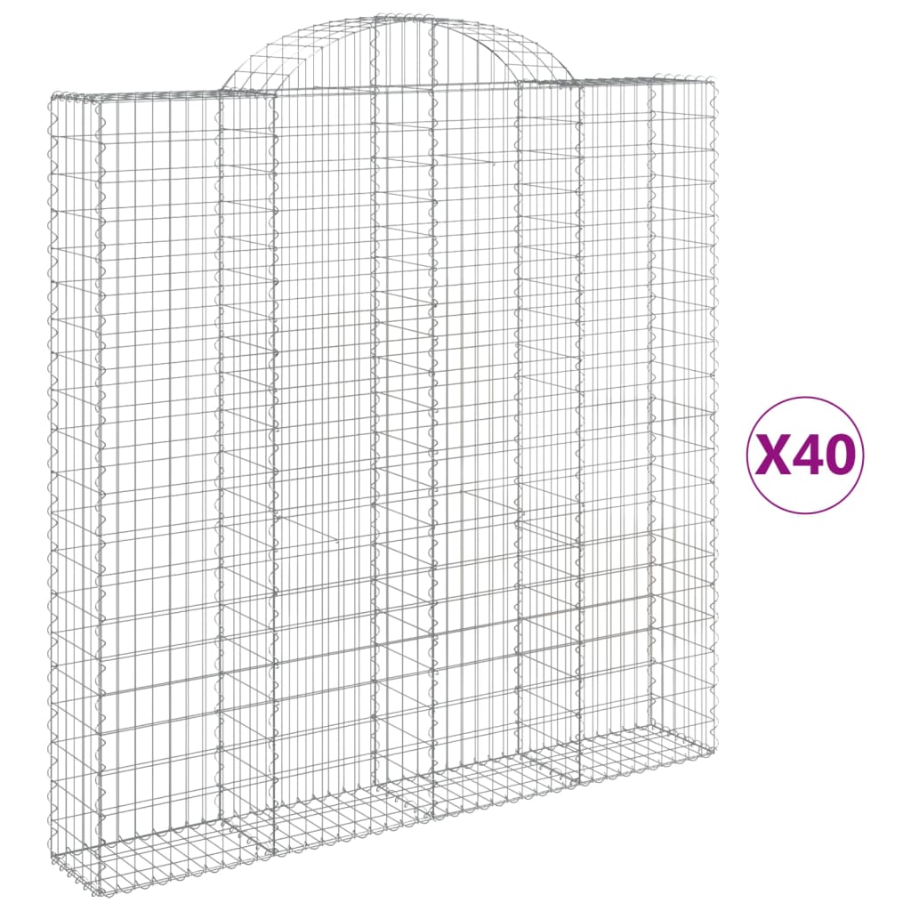 Cesti Gabbioni ad Arco 40 pz 200x30x200/220 cm Ferro Zincato