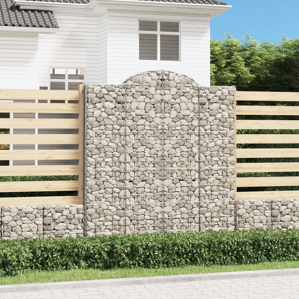 Cesti Gabbioni ad Arco 20 pz 200x30x220/240 cm Ferro Zincato
