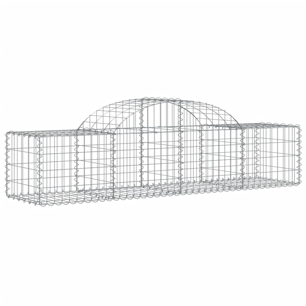 Cesti Gabbioni ad Arco 5 pz 200x50x40/60 cm Ferro Zincato