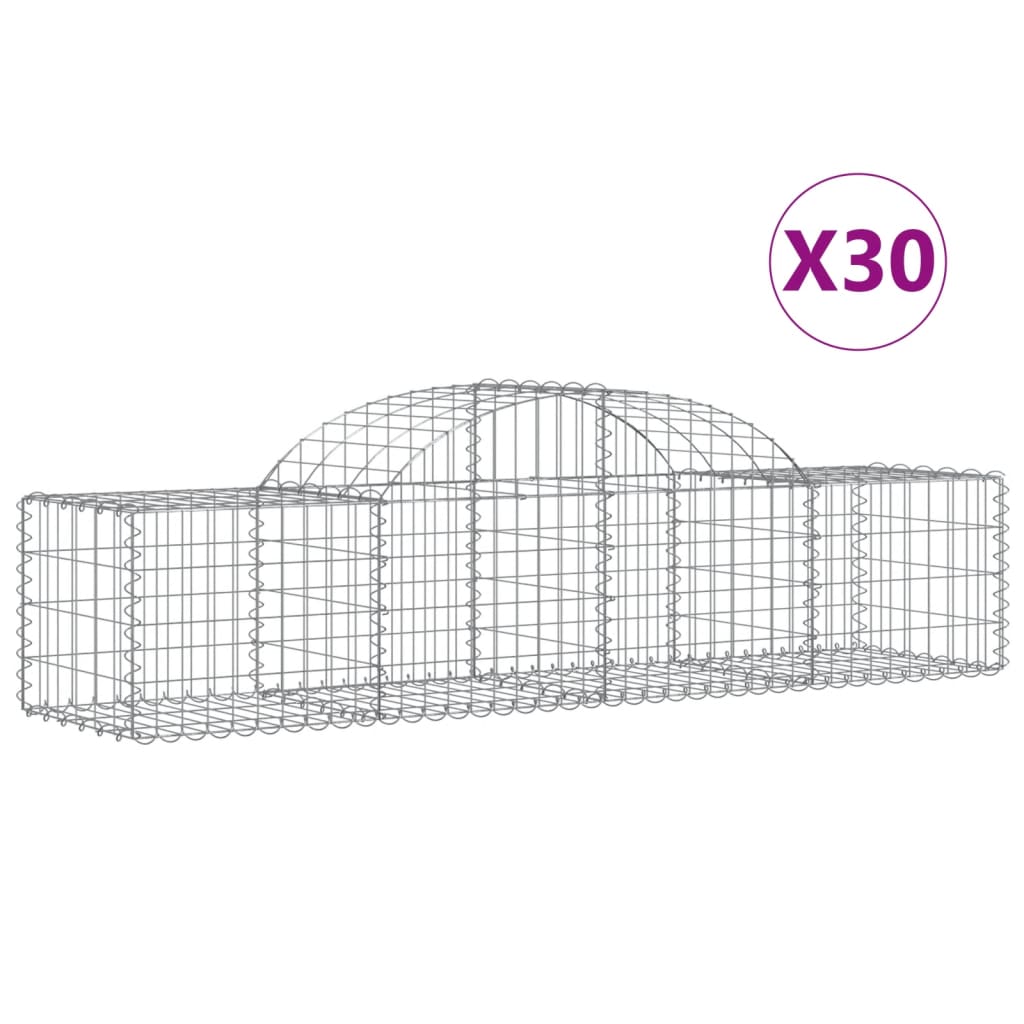 Cesti Gabbioni ad Arco 30 pz 200x50x40/60 cm Ferro Zincato