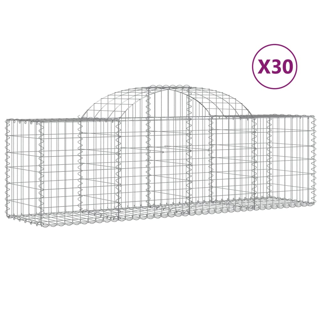 Cesti Gabbioni ad Arco 30 pz 200x50x60/80 cm Ferro Zincato