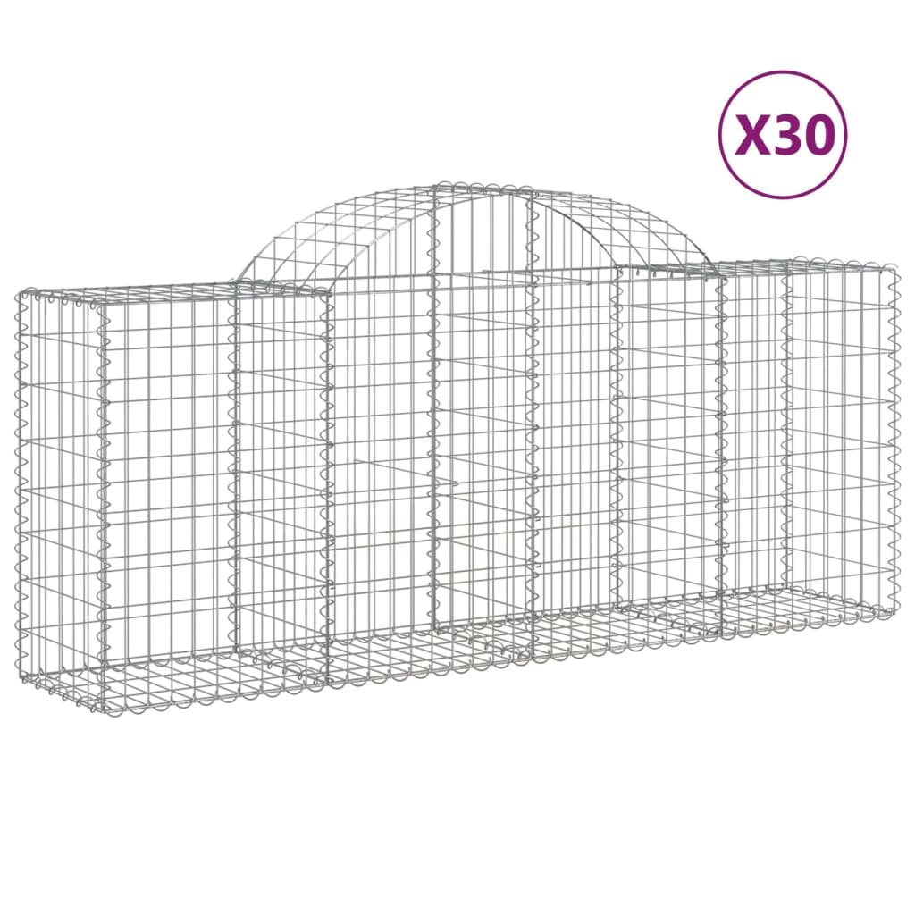 Cesti Gabbioni ad Arco 30 pz 200x50x80/100 cm Ferro Zincato