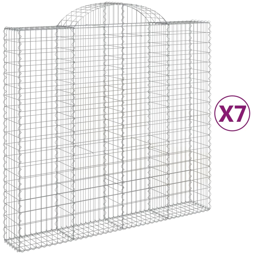 Cesti Gabbioni ad Arco 7 pz 200x50x180/200 cm Ferro Zincato