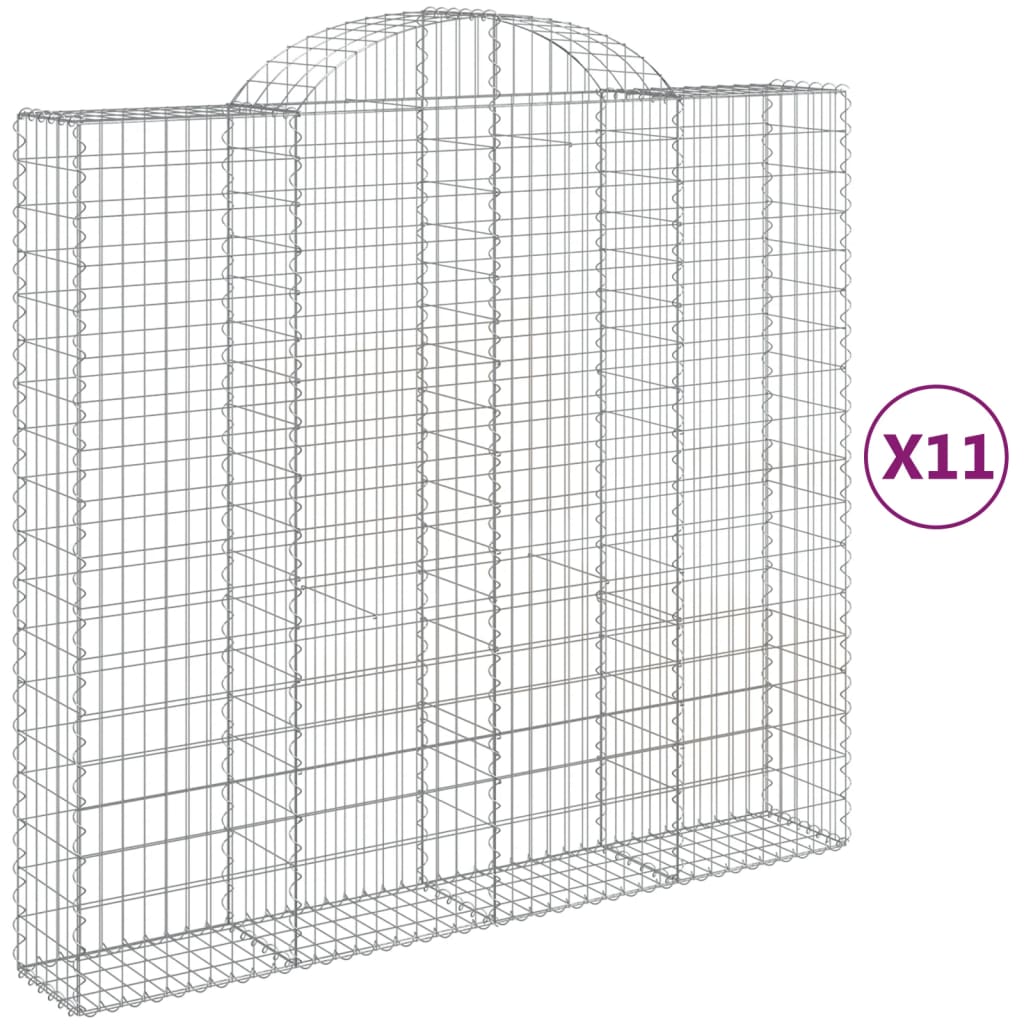 Cesti Gabbioni ad Arco 11 pz 200x50x180/200 cm Ferro Zincato