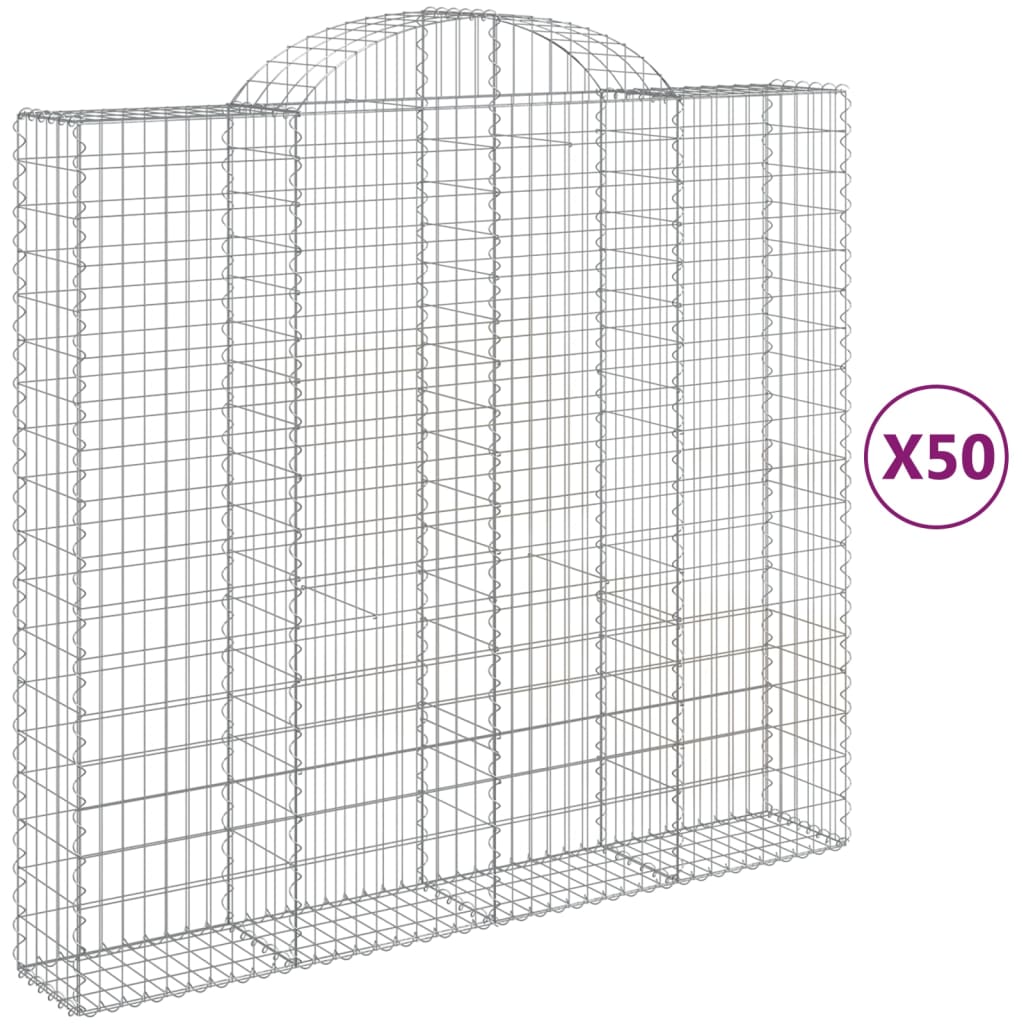 Cesti Gabbioni ad Arco 50 pz 200x50x180/200 cm Ferro Zincato