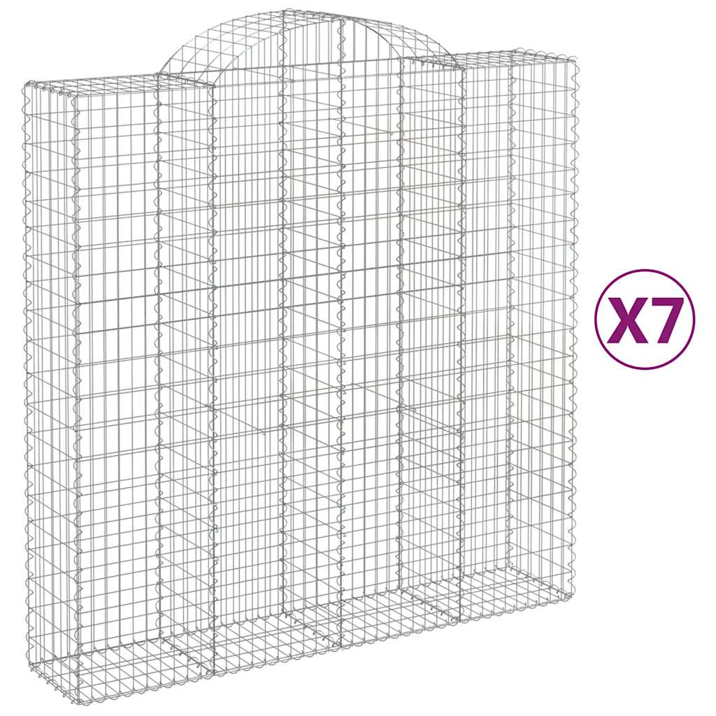 Cesti Gabbioni ad Arco 7 pz 200x50x200/220 cm Ferro Zincato