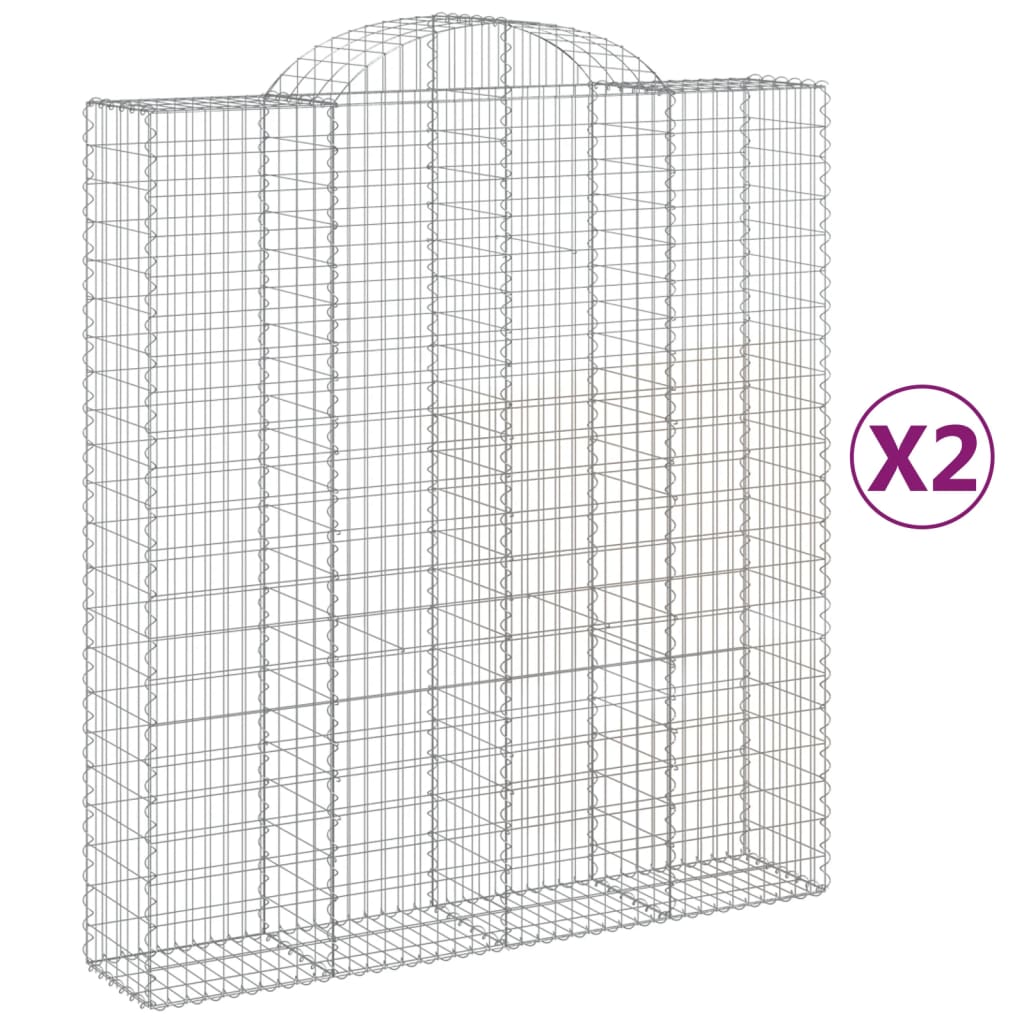 Cesti Gabbioni ad Arco 2 pz 200x50x220/240 cm Ferro Zincato
