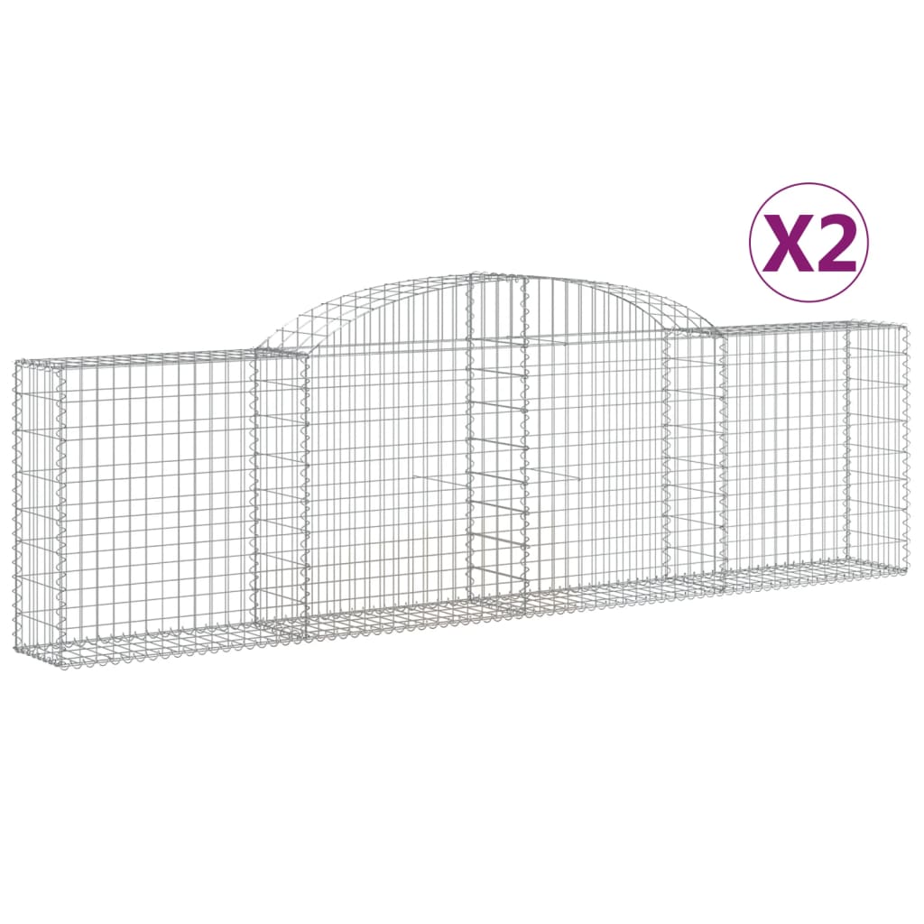 Cesti Gabbioni ad Arco 2 pz 300x30x80/100 cm Ferro Zincato