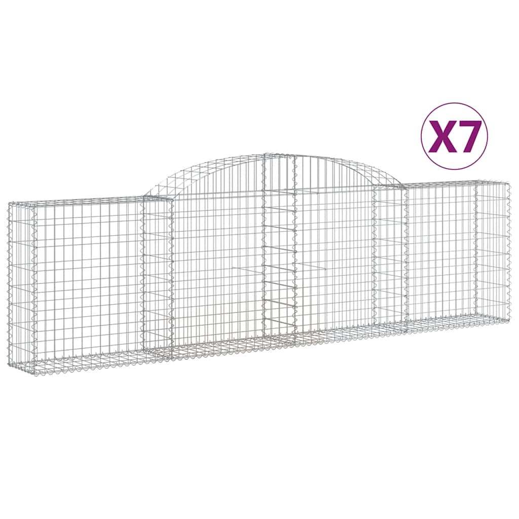 Cesti Gabbioni ad Arco 7 pz 300x30x80/100 cm Ferro Zincato