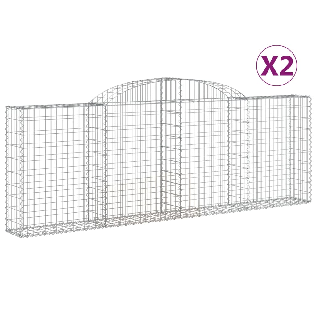 Cesti Gabbioni ad Arco 2 pz 300x30x100/120 cm Ferro Zincato