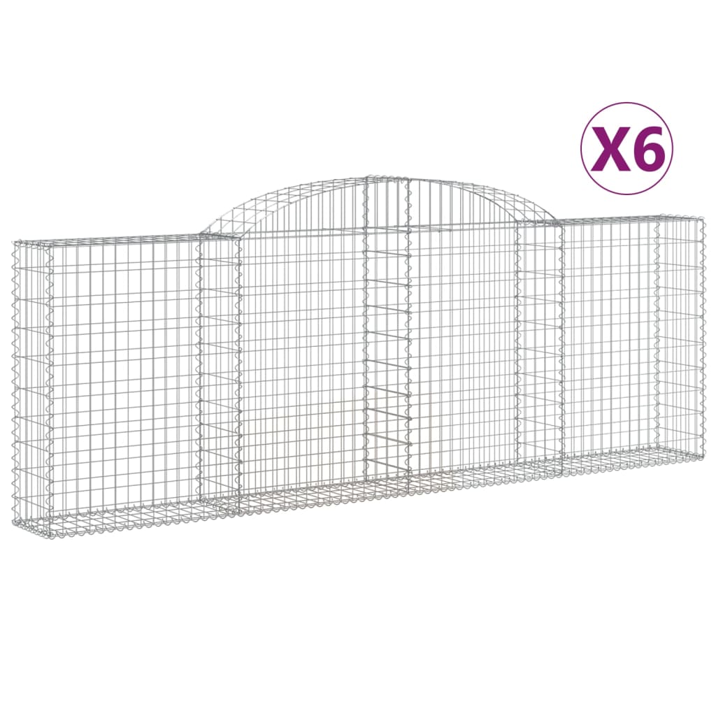 Cesti Gabbioni ad Arco 6 pz 300x30x100/120 cm Ferro Zincato