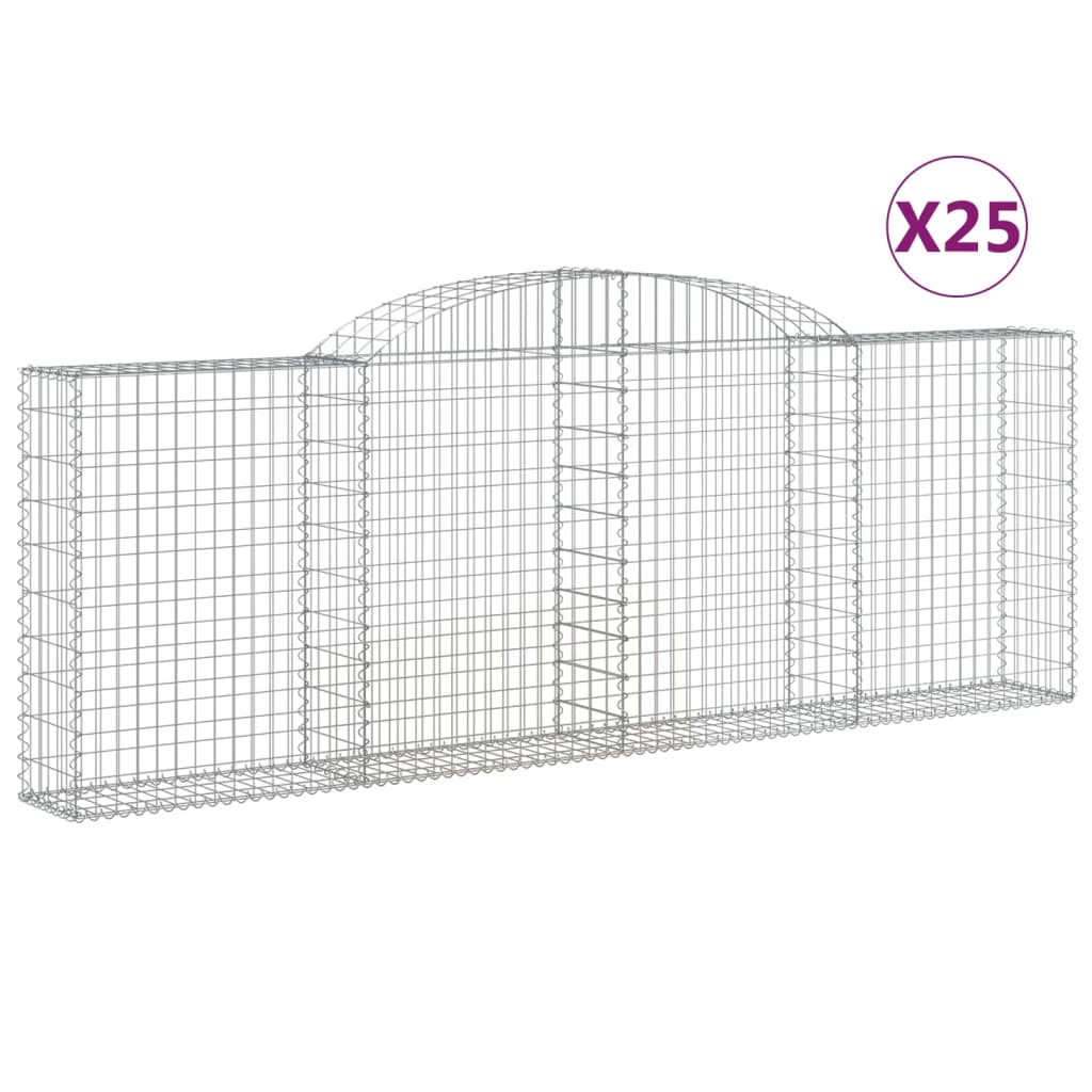Cesti Gabbioni ad Arco 25 pz 300x30x100/120 cm Ferro Zincato