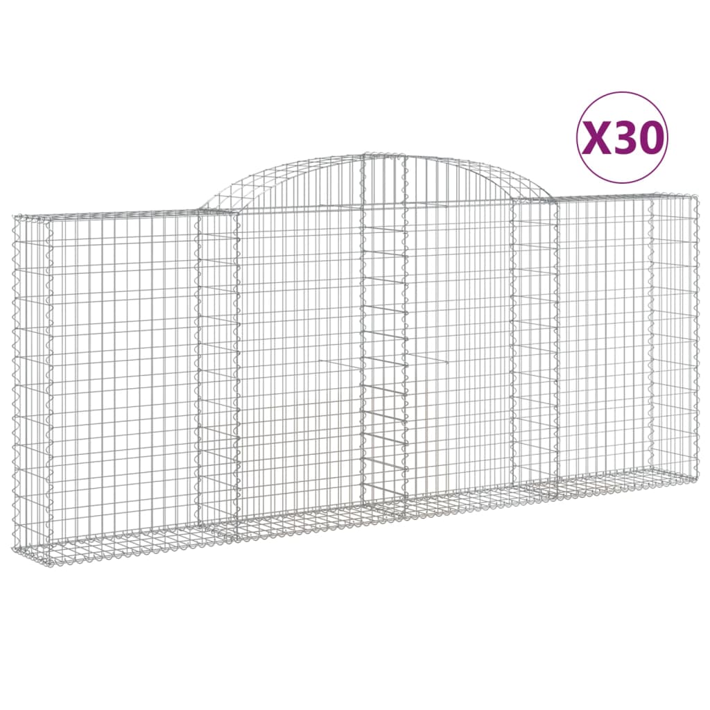 Cesti Gabbioni ad Arco 30 pz 300x30x120/140 cm Ferro Zincato
