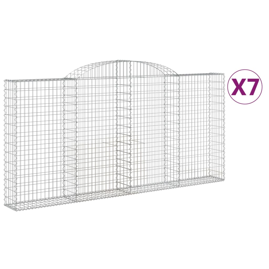 Cesti Gabbioni ad Arco 7 pz 300x30x140/160 cm Ferro Zincato