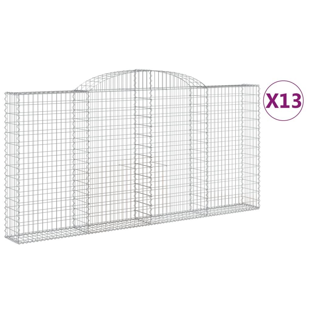 Cesti Gabbioni ad Arco 13 pz 300x30x140/160 cm Ferro Zincato