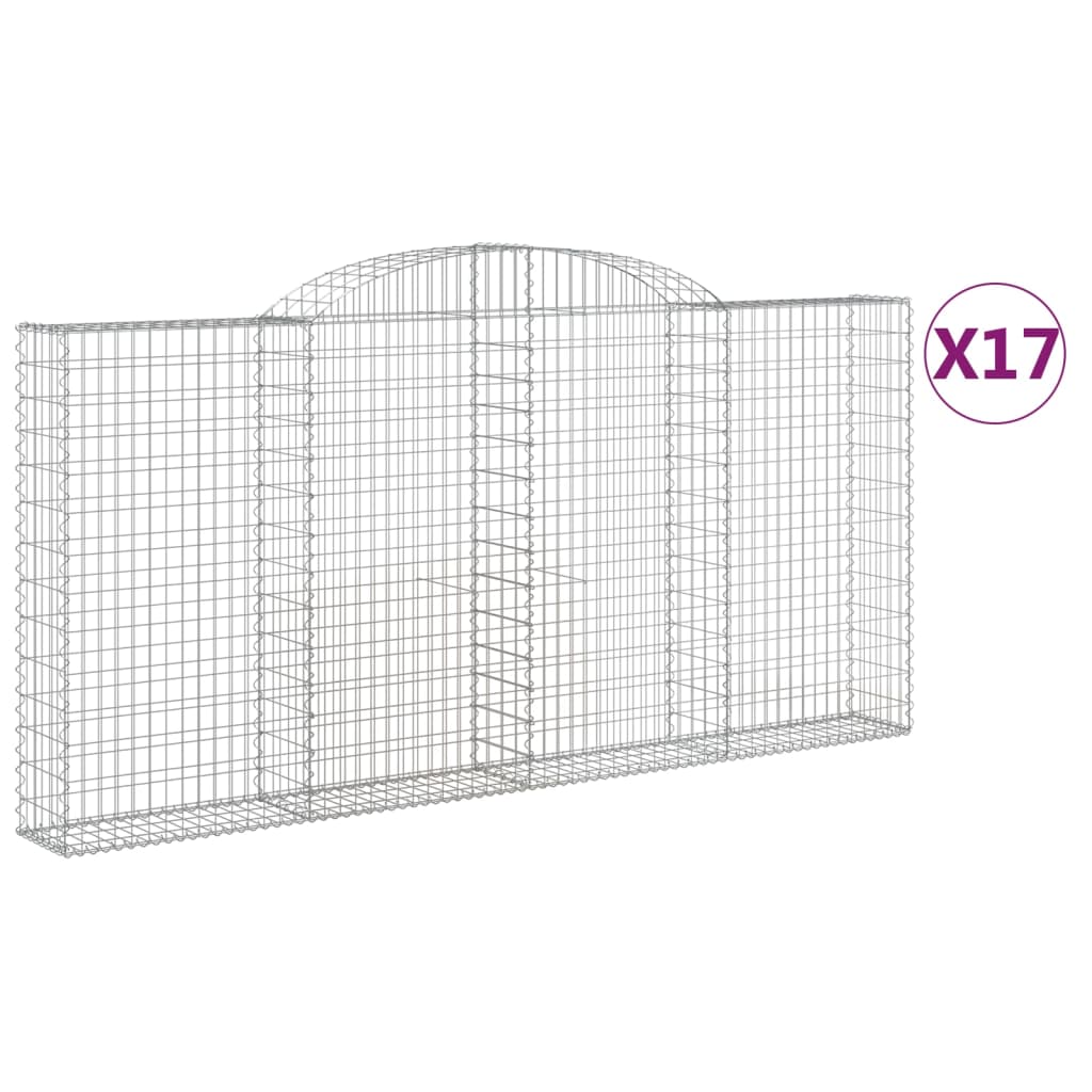 Cesti Gabbioni ad Arco 17 pz 300x30x140/160 cm Ferro Zincato