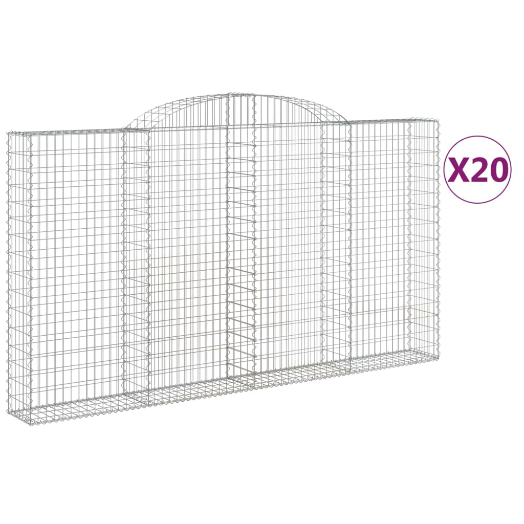 Cesti Gabbioni ad Arco 20 pz 300x30x160/180 cm Ferro Zincato