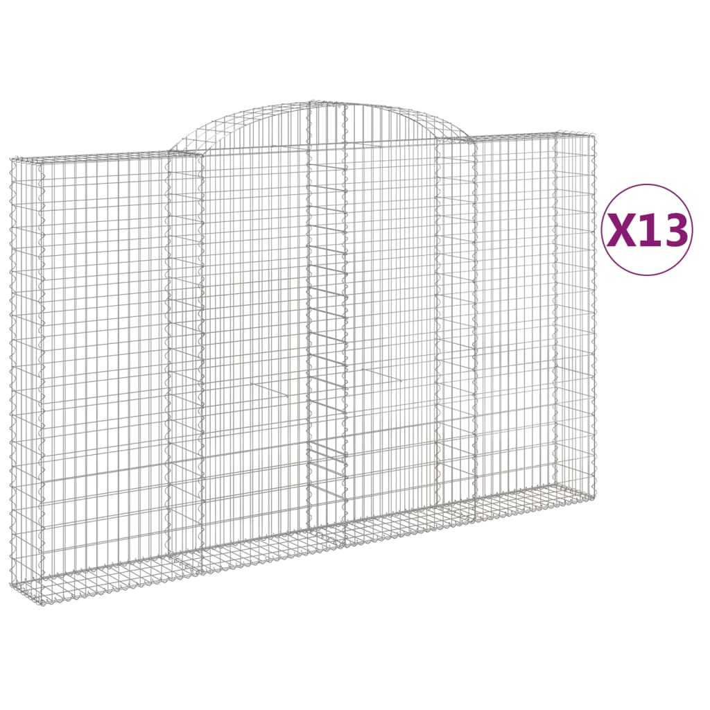 Cesti Gabbioni ad Arco 13 pz 300x30x180/200 cm Ferro Zincato