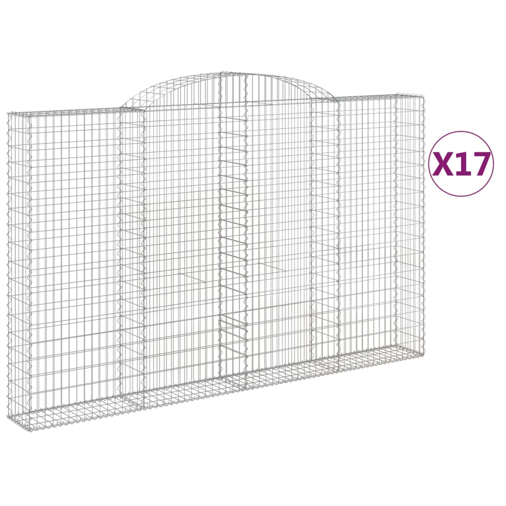 Cesti Gabbioni ad Arco 17 pz 300x30x180/200 cm Ferro Zincato