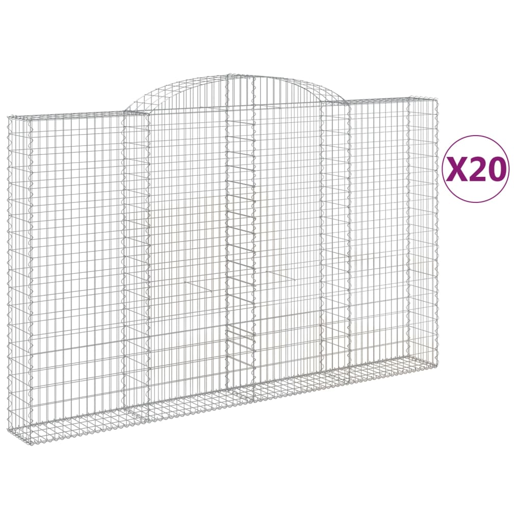 Cesti Gabbioni ad Arco 20 pz 300x30x180/200 cm Ferro Zincato