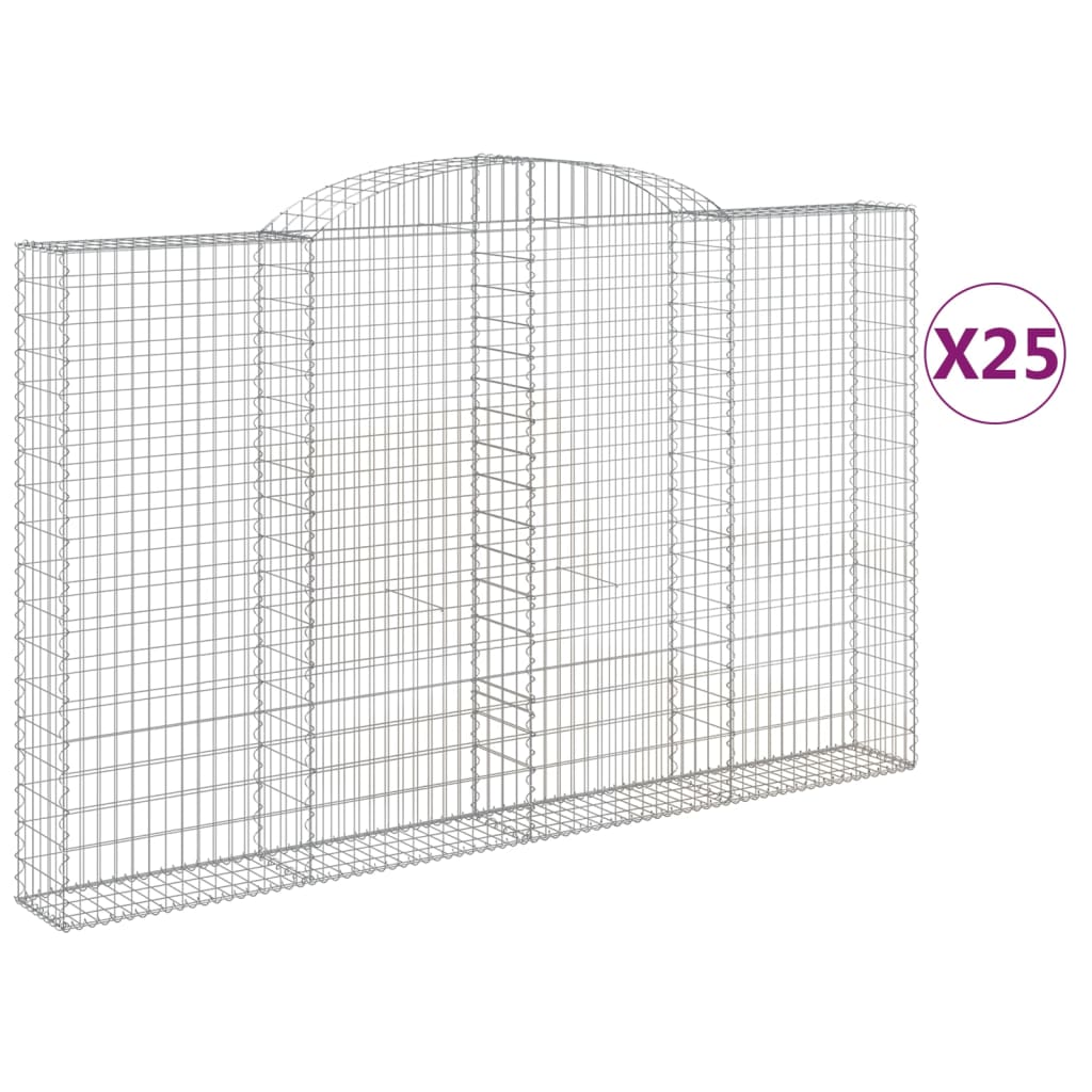 Cesti Gabbioni ad Arco 25 pz 300x30x180/200 cm Ferro Zincato