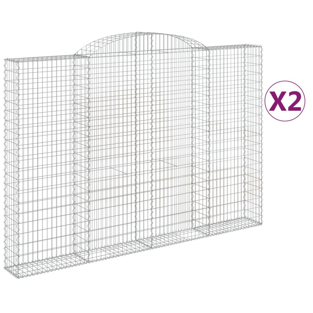 Cesti Gabbioni ad Arco 2 pz 300x30x200/220 cm Ferro Zincato