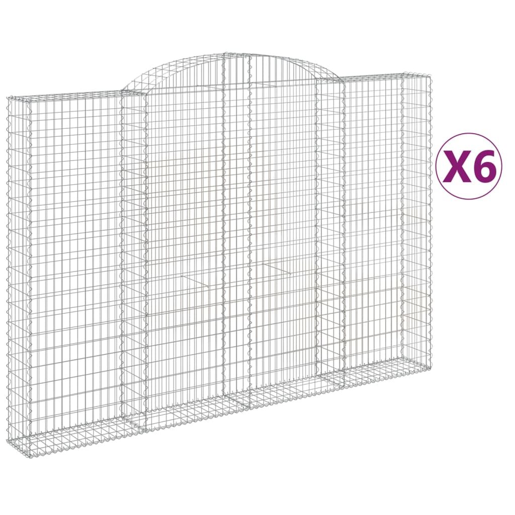 Cesti Gabbioni ad Arco 6 pz 300x30x200/220 cm Ferro Zincato