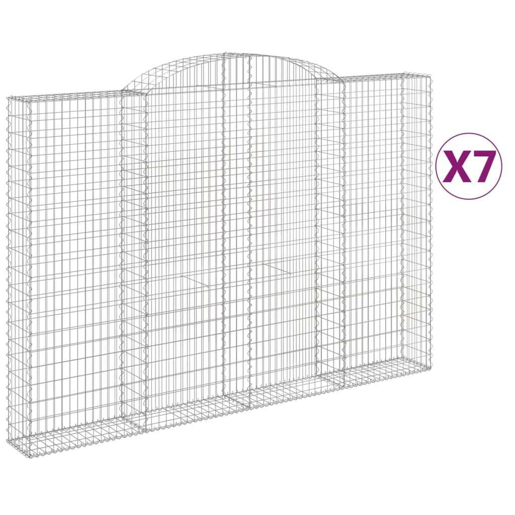 Cesti Gabbioni ad Arco 7 pz 300x30x200/220 cm Ferro Zincato