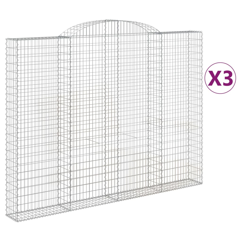 Cesti Gabbioni ad Arco 3 pz 300x30x220/240 cm Ferro Zincato