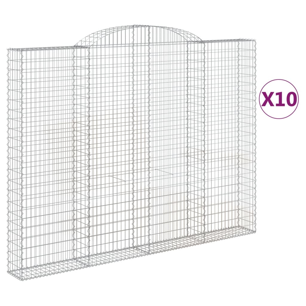 Cesti Gabbioni ad Arco 10 pz 300x30x220/240 cm Ferro Zincato