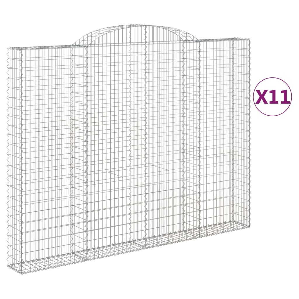 Cesti Gabbioni ad Arco 11 pz 300x30x220/240 cm Ferro Zincato